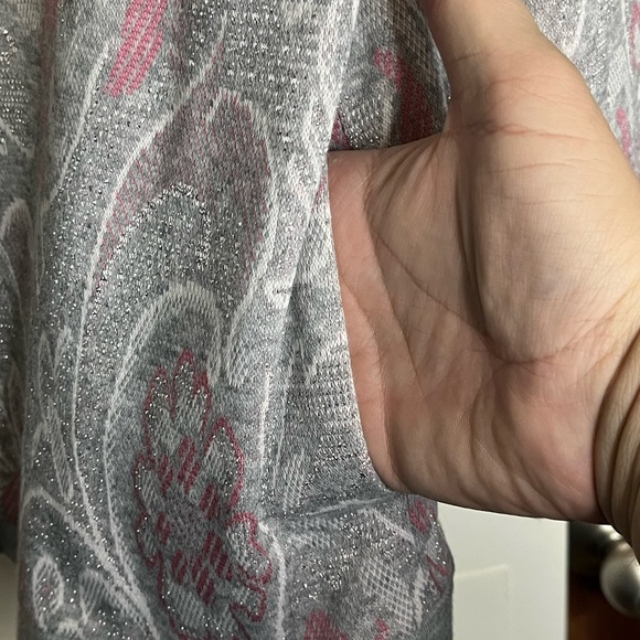 VTG 90s Draper’s & Damon’s Size PS Pink & Gray Floral Cardigan Sweater - Picture 6 of 7